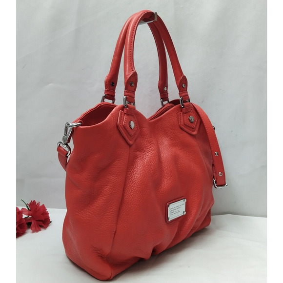 Marc by Marc Jacobs Classic Q Scarlet Red Leather Double Handles Shoulder Bag - Picture 2 of 16